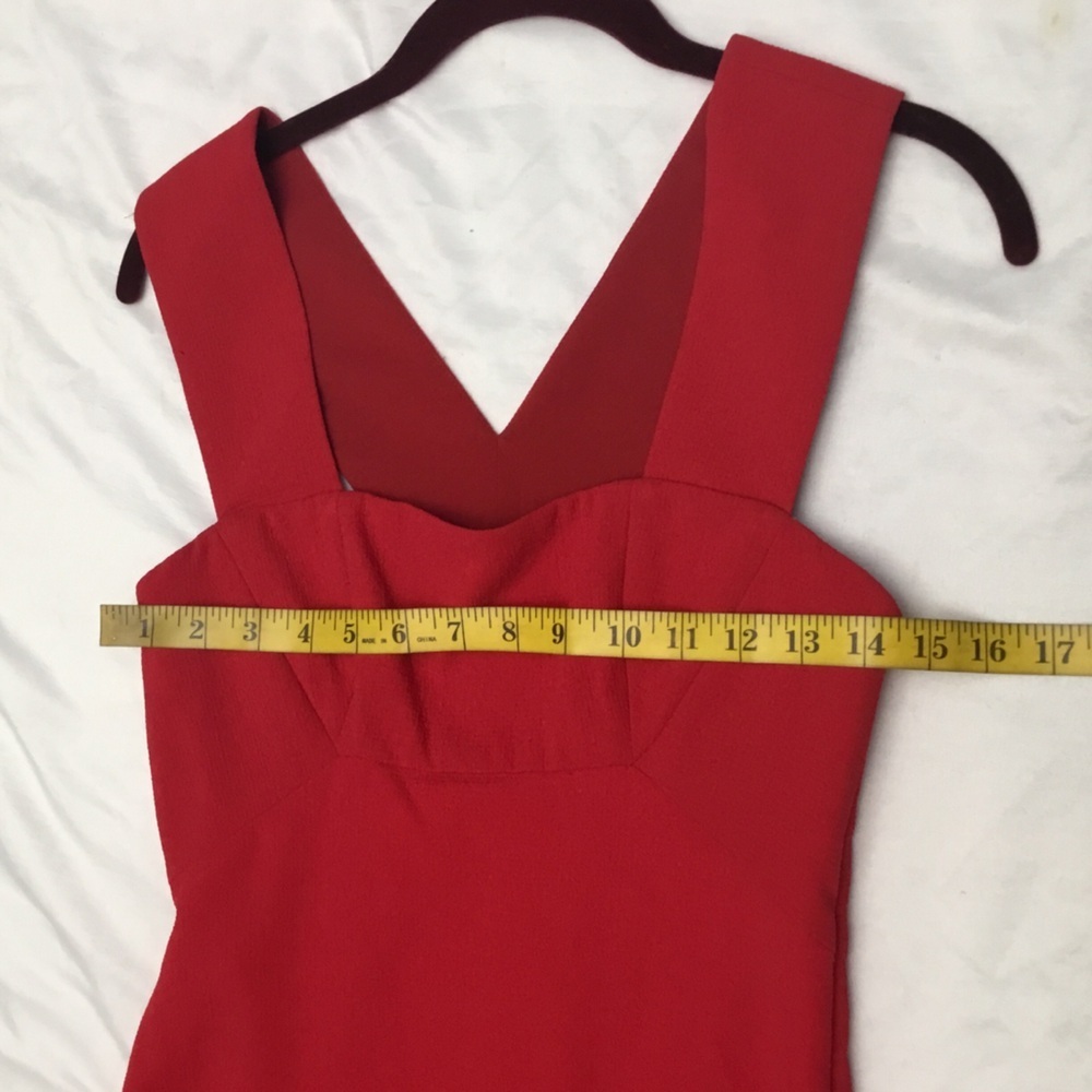 BCBG Vibrant Red Square Neck Sheath Maxi Dress for Prom - Picture 11 of 15
